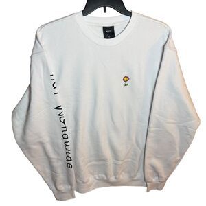 HUF Triple Triangle Anxiety and Depression Smiley Flower Crewneck Sweatshirt- L